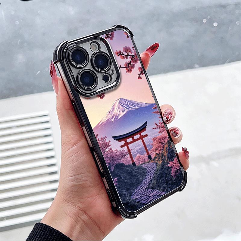 Japanese Pink Cherry Mount Fuji Soft Phone Case For Xiaomi Poco X7 X8 Pro Max X6 X5 X3 F8 Ultra F7 M8 M7 M5S Redmi 15C 15A 15 14