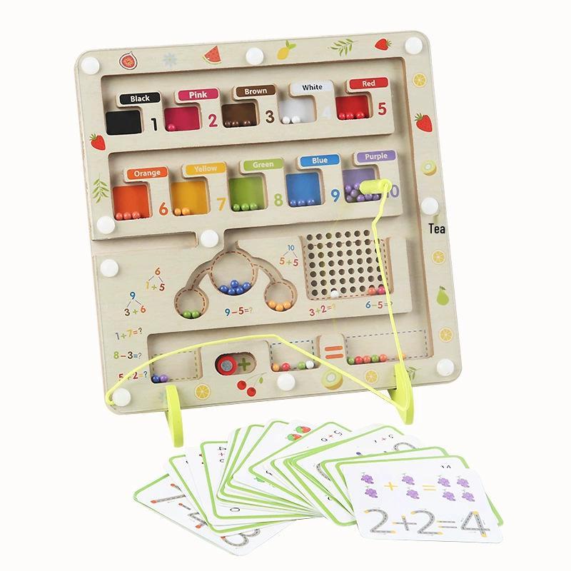 Wooden Educational Pull-Along Toy Car with Shape Matching and Colorful Geometric Blocks