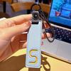 Leather Alphabet Keychain Tags for Car Ornaments & Luggage