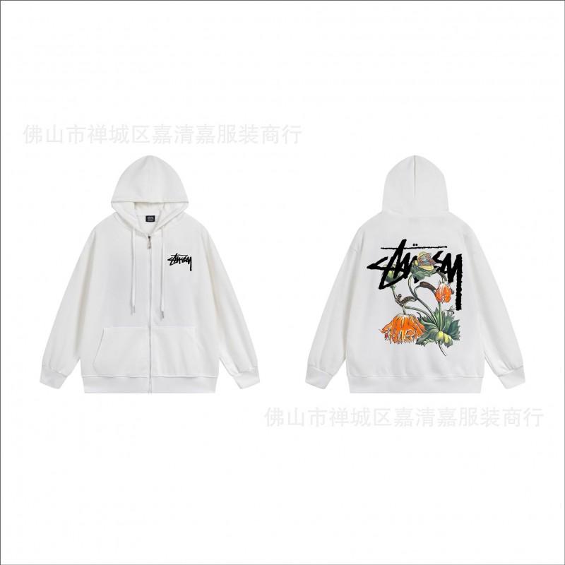 Unisex mikina s kapucí na zip s potiskem Bavlněný svetr Lehká podzimní zimní neformální svrchní oblečení