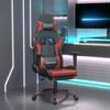Vidaxl Massage Gaming Chair With Footrest, Black And Wine Red
