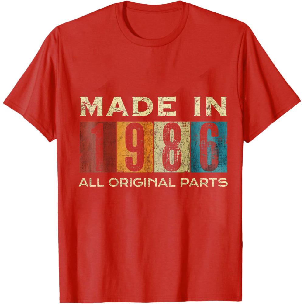 Made In 1986 All Original Parts Summer Unisex40th Birthday TShirt Vintage Casual Wear For Birthday Gift Anniversary Party Outfits