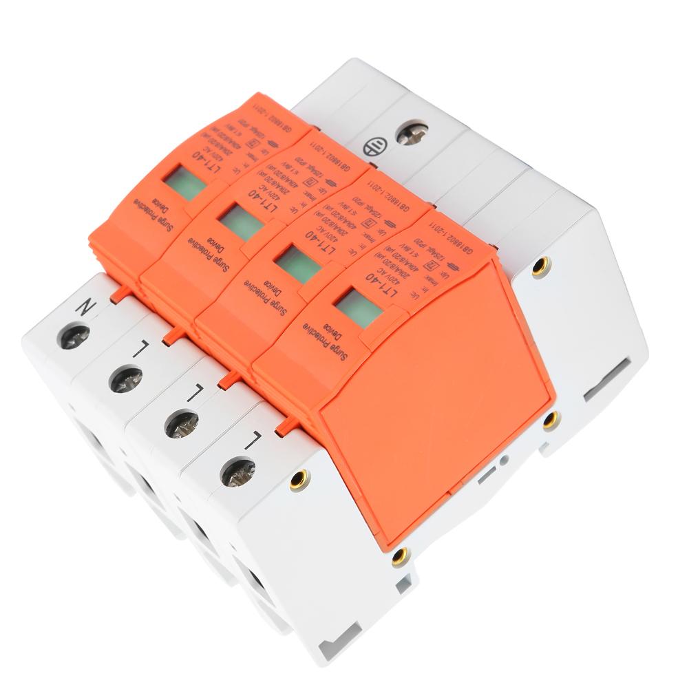 4P 40kA 420vAC House Surge Protective Low voltage Arrester Device