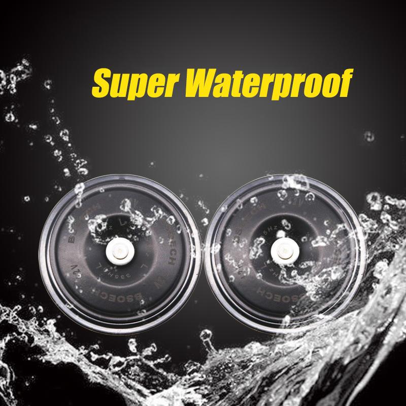 

1 пара автомобильных гудков 12 В, электрический гудок 110 дБ, универсальный круглый гудок, водонепроницаемый автомобильный громкоговоритель для звука мотоцикла, грузовика, лодки 12V