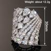 Huitan Luxury Geometric Women Ring Full Sparkling Round/Pear CZ Party Accessories Trendy Lady Noble Wedding Chic Jewelry Gift