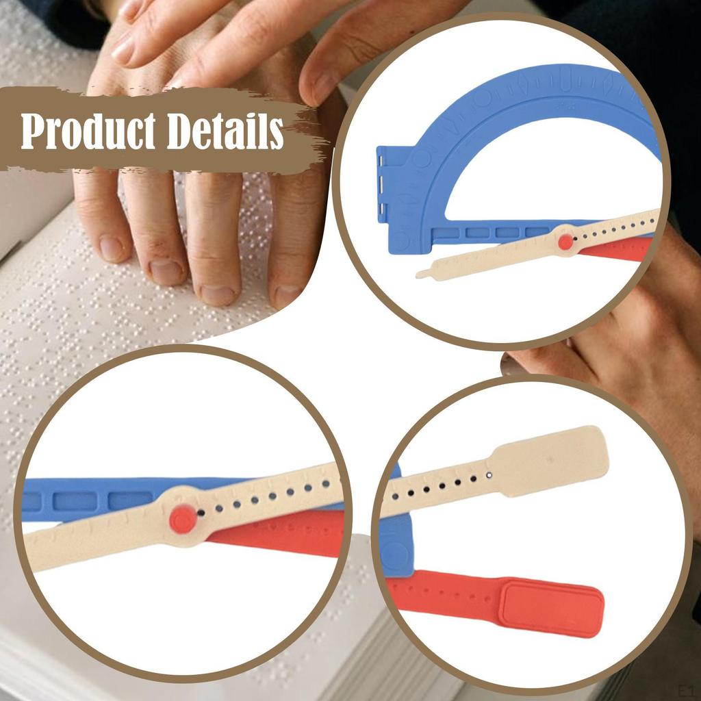 Braille Protractor Math Geometry Tool Ruler for Teachers Sturdy Easy Use,Educational Learning