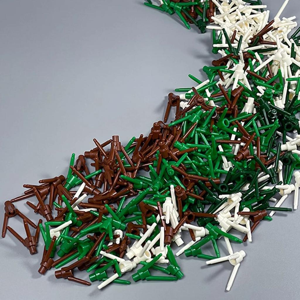 200pcs/lot MOC Bricks 24855 Plant Flower Stem with Bottom Pin For Building Block Parts DIY Christmas Gift Toy