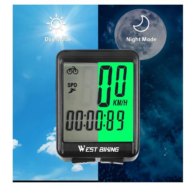 WEST BIKING Bicycle Wireless Computer MTB Road Bike Odometer Waterproof With Backlight Cycling Speedometer LED Rate Stopwatch