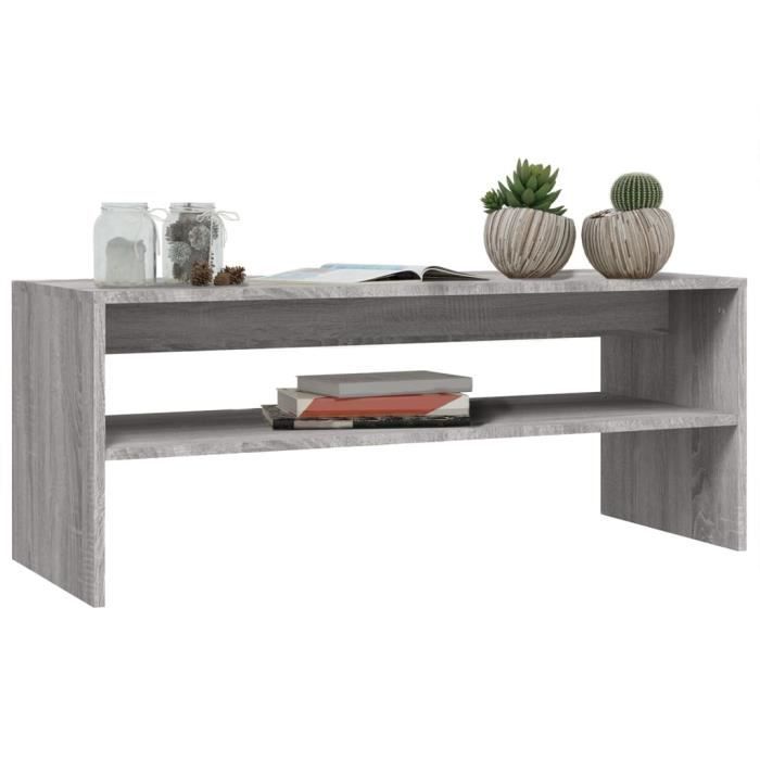 VidaXL Table basse Sonoma gris 100x40x40 cm Bois d'ingénierie 815256