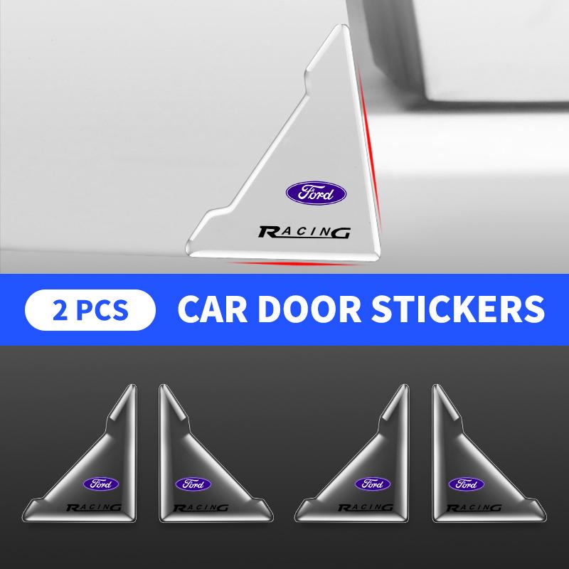 2PCS Car Door Corner Anti-collision Covers Transparent Silicone Protector For Ford ST FOCUS 2 3 Mondeo Fiesta Kuga MK2 MK3 MK4