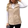 Women's Fuzzy Fleece Vest Casual Warm Zip Up Sherpa Vest Jacket with Pockets for Fall Winter Sleeveless Jacket Cozy Cardigan Outerwear for Women