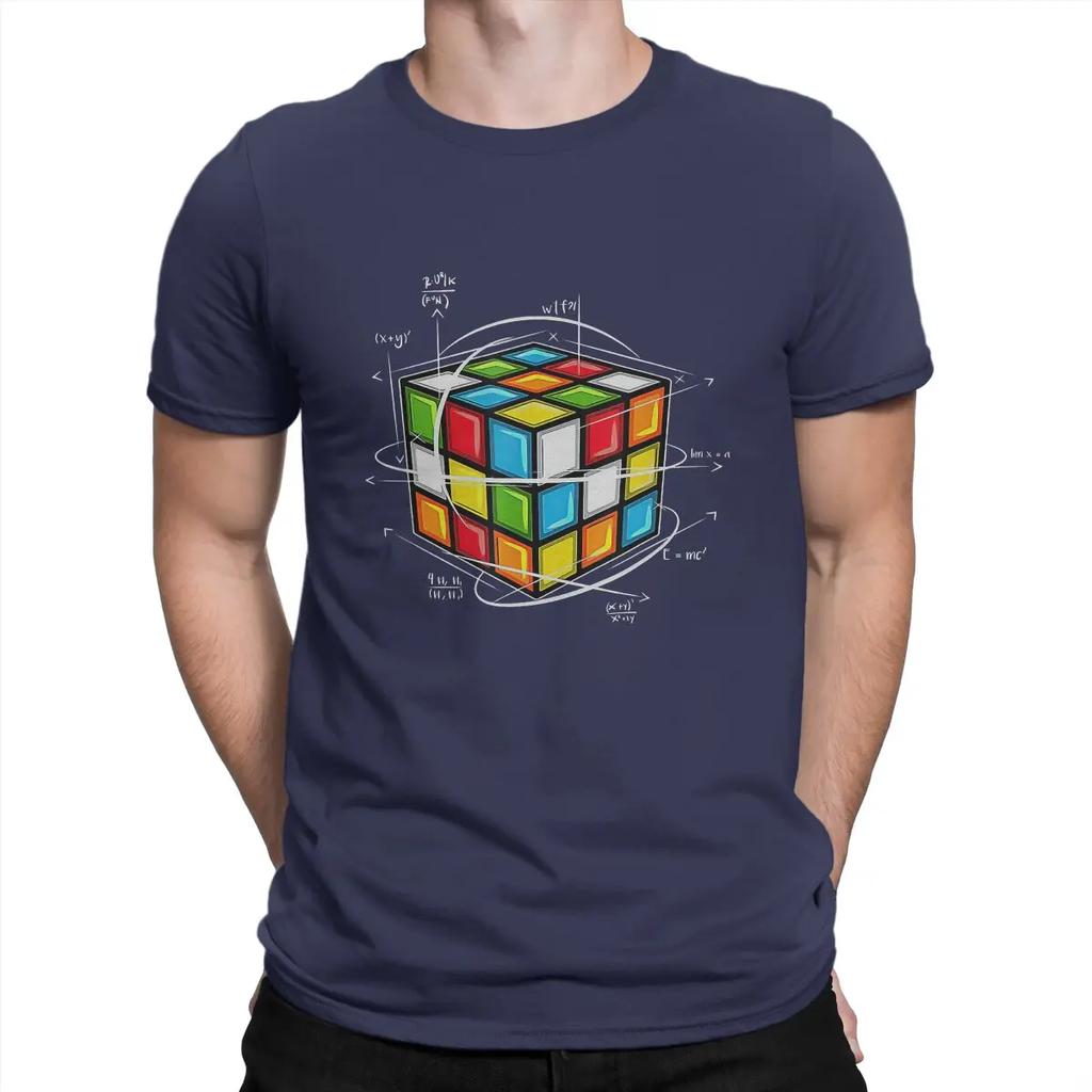 Casual Cool T-Shirt Men Round Collar 100% Cotton T Shirt Math Rubik Interesting Cube Short Sleeve Tees Summer Clothing