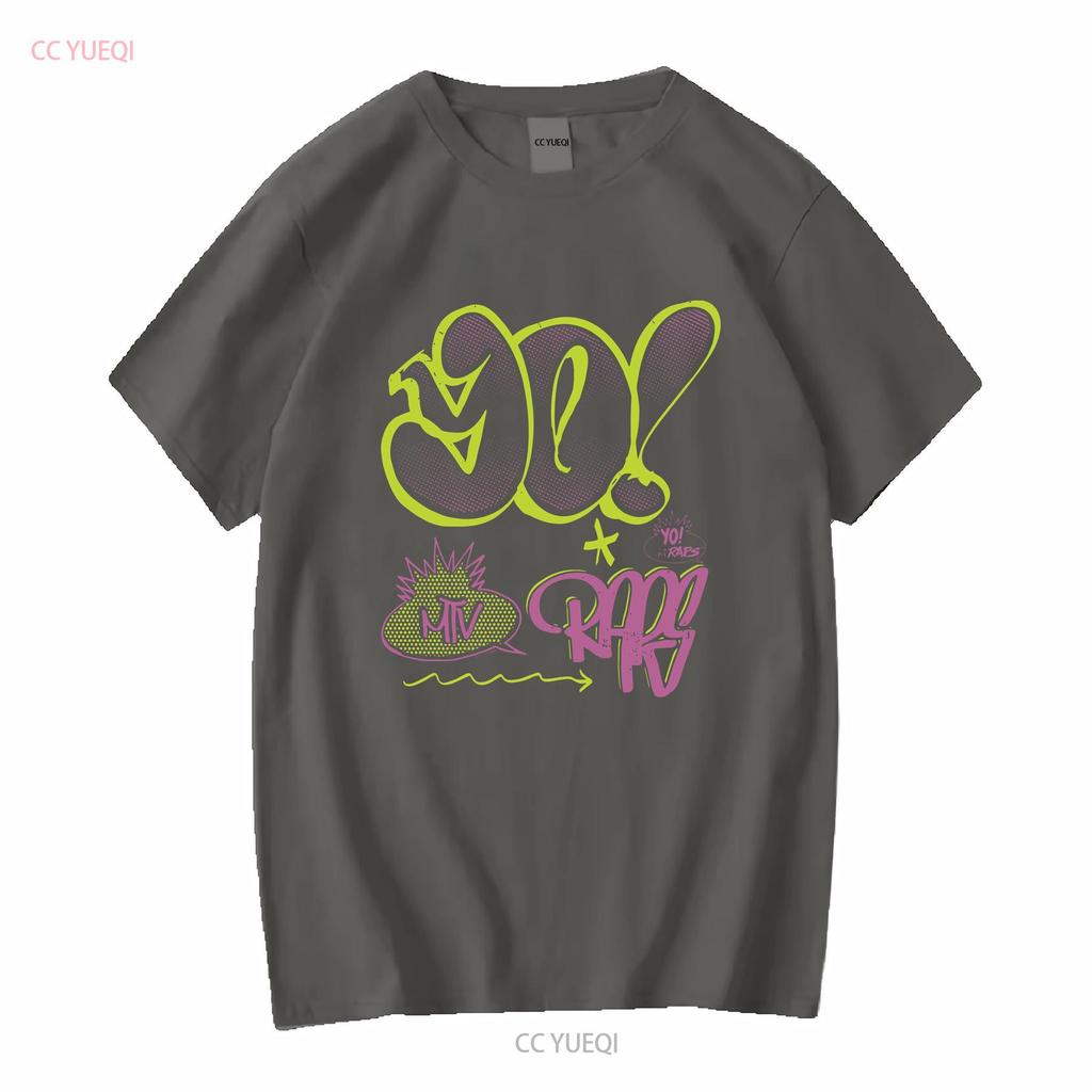 MTV 80s Music Television Yo Raps Graffiti Logo Mens T Shirt vintage Washed Slightly Versatile designer clothes Casual