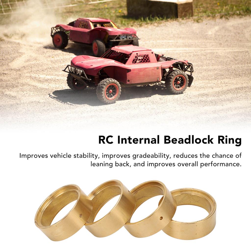 4PCS RC Brass Wheel Weights Beadlock Wheel Counterweight Clamp Ring for FMS 1/18 1/24 FCX24