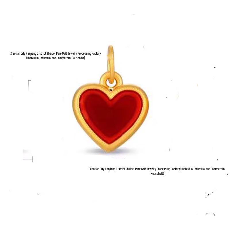 Golden Heart 999 Gold Pendant Necklace - Perfect Qixi Valentine's Day Gift for Her
