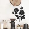 Black Rose Flower Wall Sticker,Self-Adhesive Decal for Living Room and Bedroom Decor, Single-Use Floral Wall Art