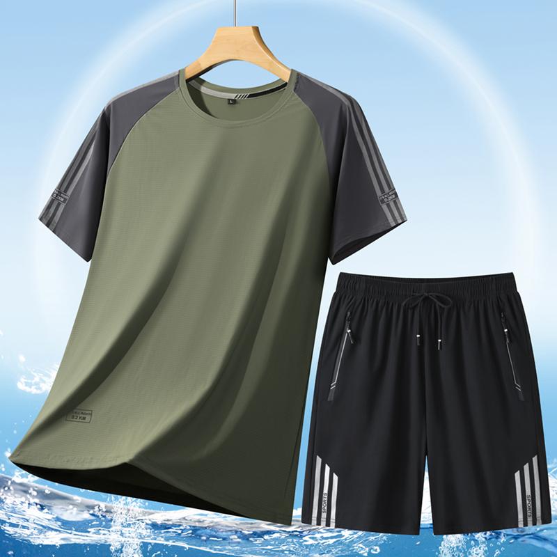 Conjunto Deportivo Casual para Hombre Verano Delgado Secado Rápido para Correr Conjunto de Dos Piezas