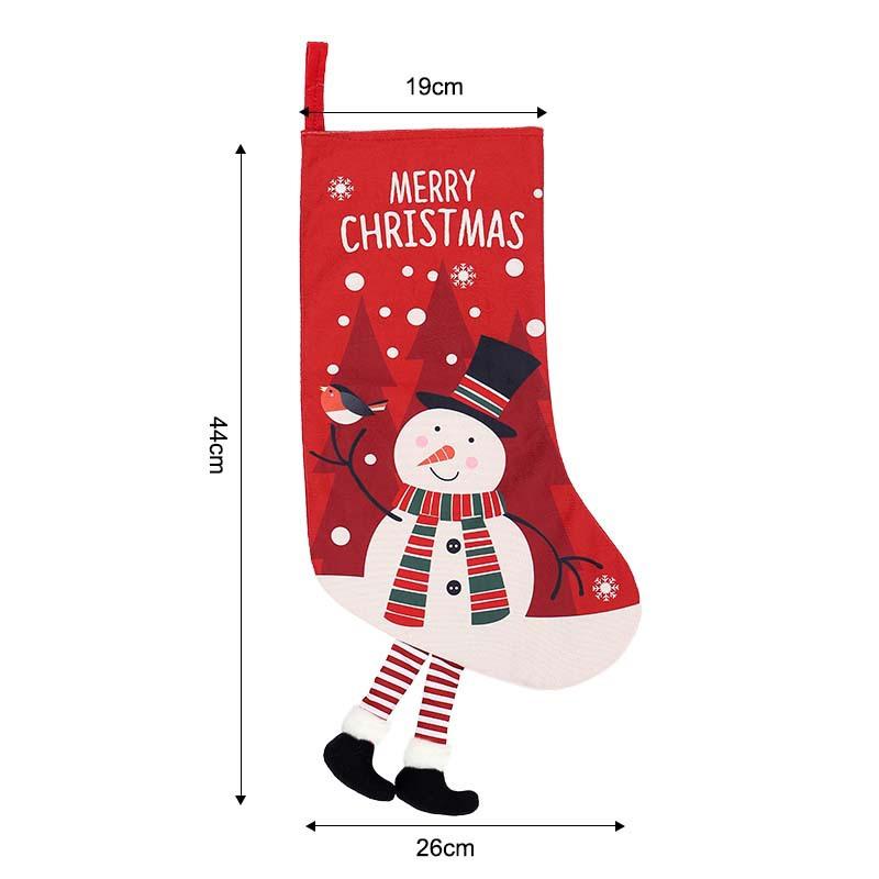 Large Christmas Socks Gift Bag Merry Christmas Eve Tree Pendant Decoration Santa Claus Snowman Elk Kid Child Candy Bag Gift Xmas