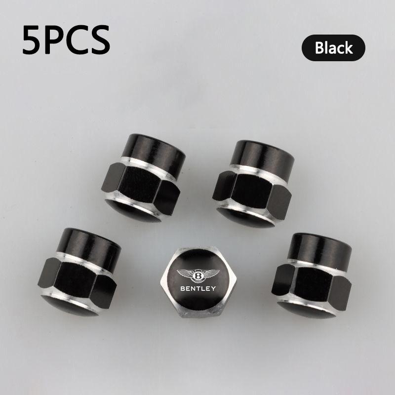 5Pcs Aluminum Car Wheel Tire Valve Cap Dustproof Cover For Bentley Flying Spur Continental GT Bentayga Mulsanne Auto Accessories
