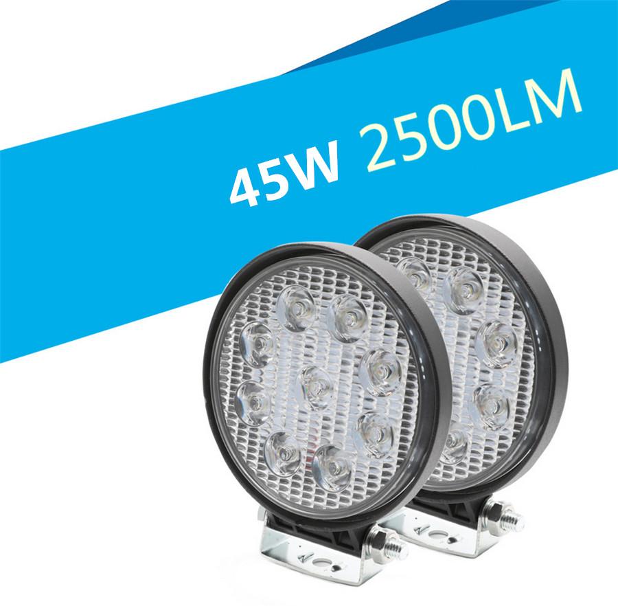 4.5Inch 9Led 45W Aluminum Round Led Work Light Fog Driving Lamp Offroad Suv Spotlight Bar Boat