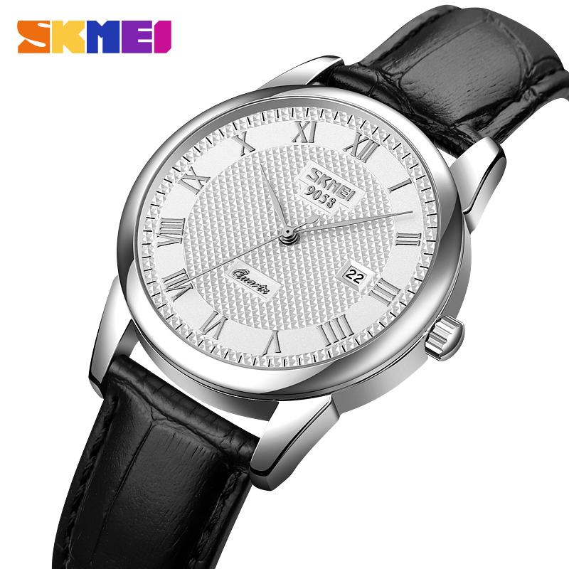 SKMEI 9058 Top Brand Couple Quartz Watch Date Watch Men's and Women's Fashion Leisure Waterproof Calendar Business Watch Reloj