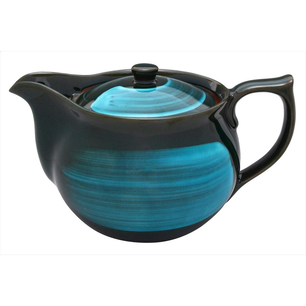 Mino ware teapot, emerald, made in Japan, 500-26