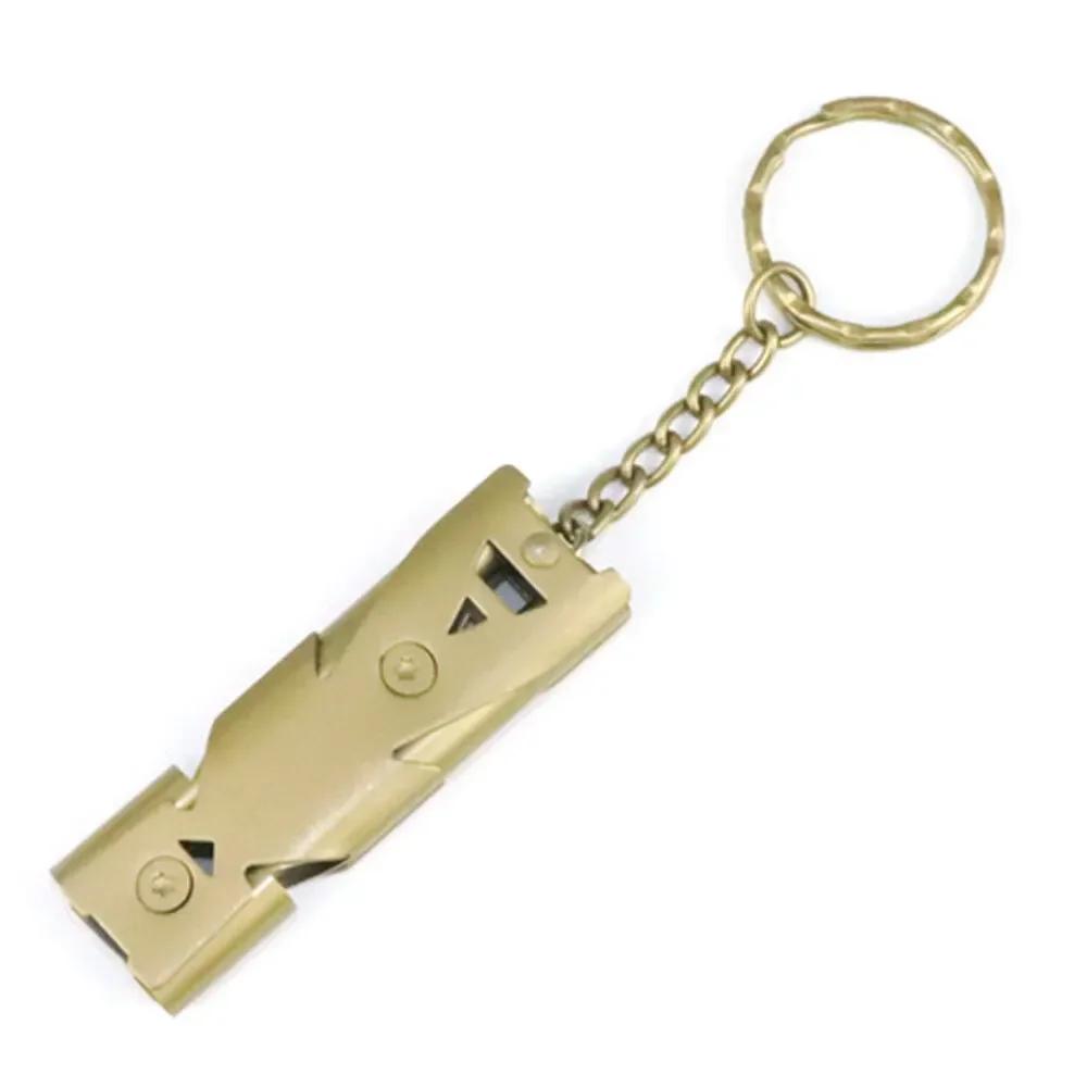 Multi Functional Dual Whistle Pendant Keychain High Decibel Portable Outdoor Survival Emergency Camping Tool Multifunctional