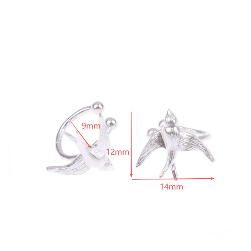 1Pair Simple Swallow Bird Ear Clip For Women Girls Simple Animal Non-Piercing Fake Cartilage Ear Cuff Jewelry Gifts