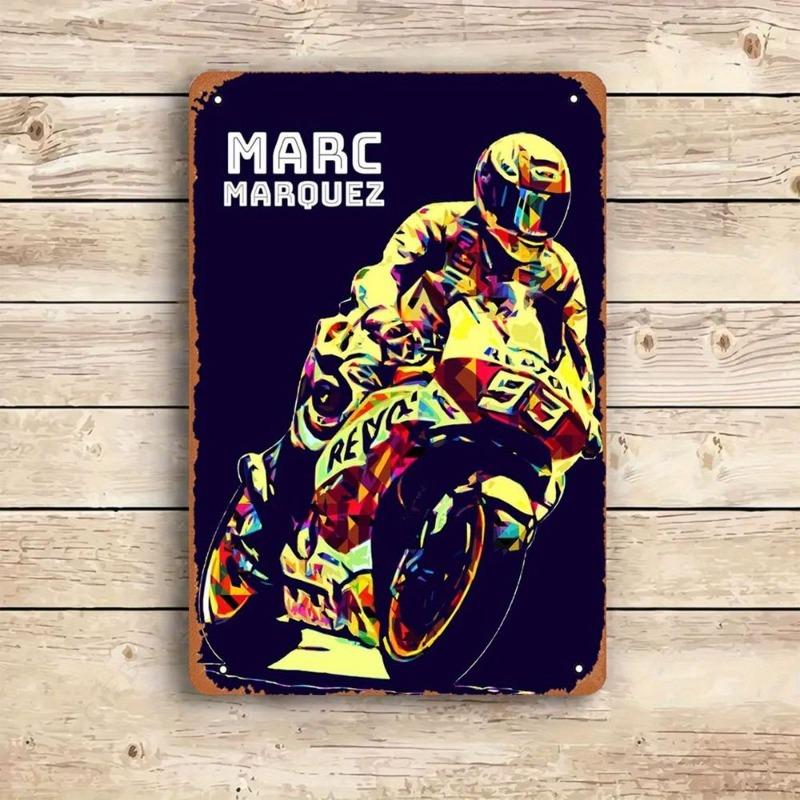 Motorcycle Metal Wall Sign, Garage Bar Decor 20x30cm