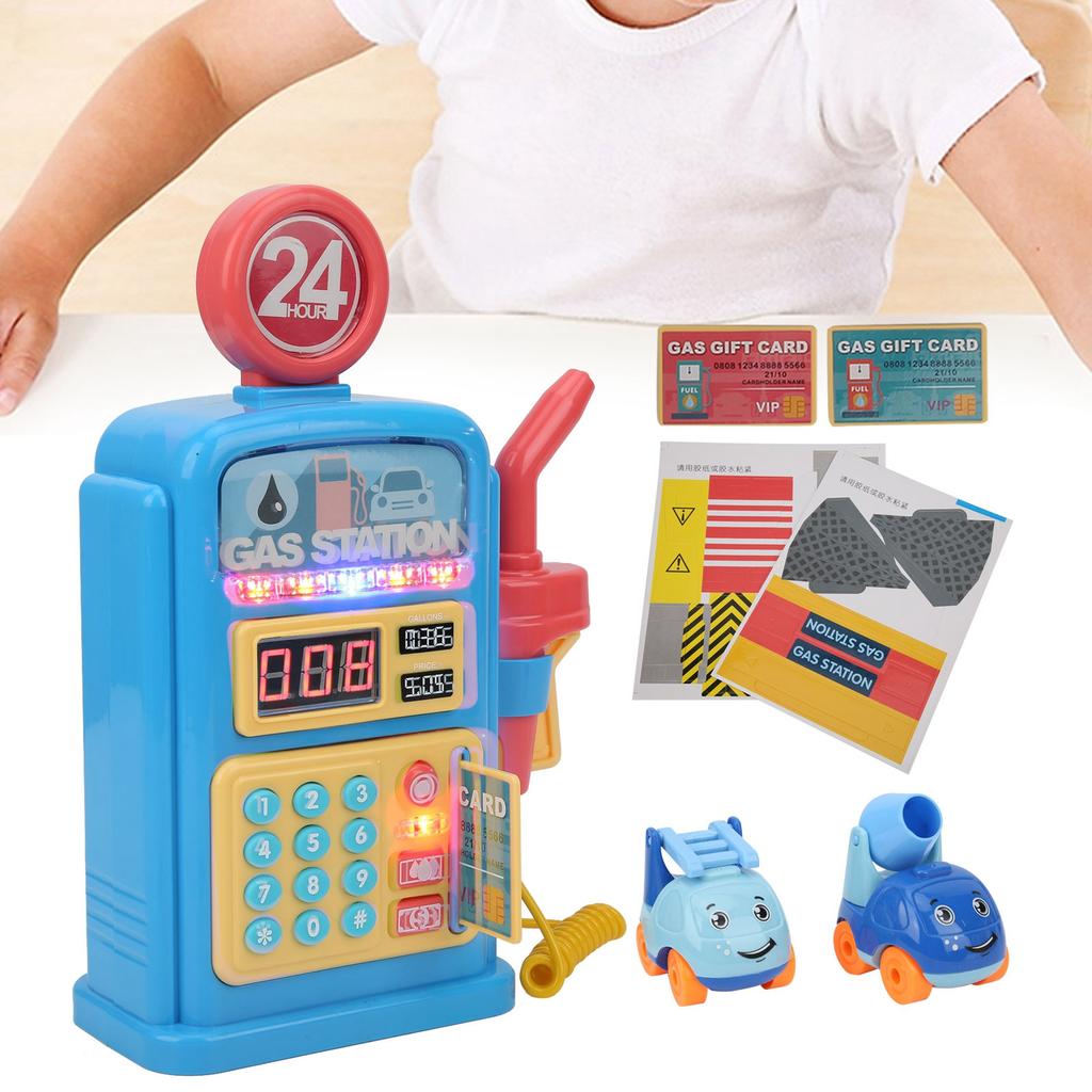 Simulation Gas Station Scene Model Toys Sound Light Music Children Educational Toy