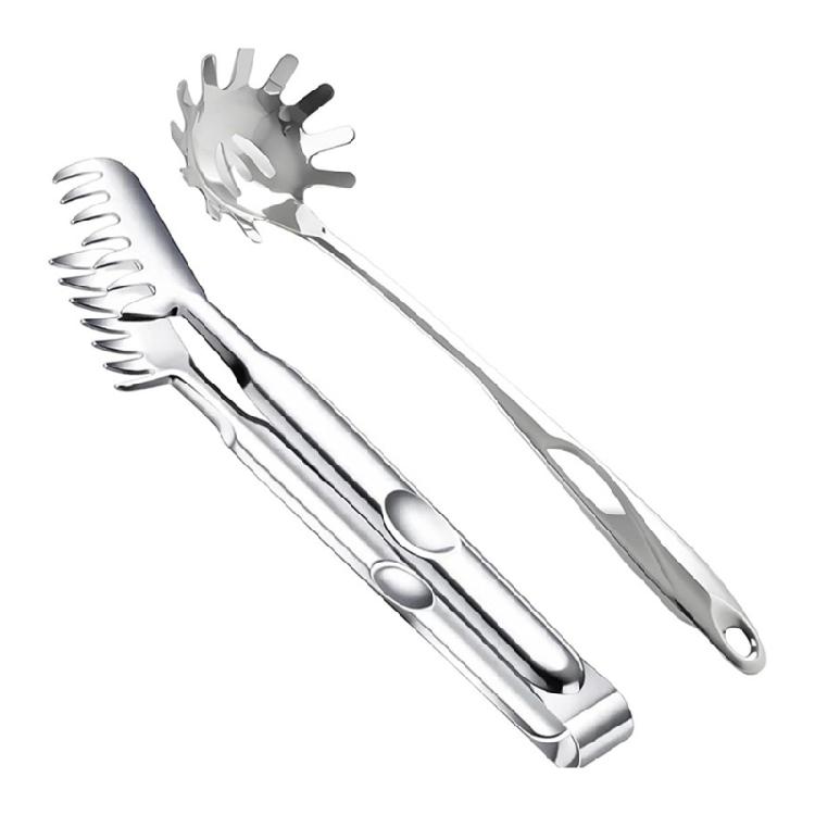 

Stainless Steels Spoon Strainer Suitable For Noodles Soup And Sauteing Dishes Spaghetti Tongs With Drain Hole 1