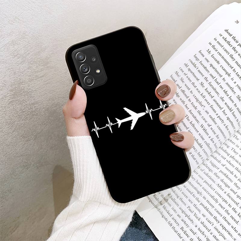 

Чехол для телефона с изображением пульса в виде самолета для Samsung Galaxy A02 A12 A21 A22 A32 A41 A42 A51 A71 A72 Shell SamsungA50A30sA50s