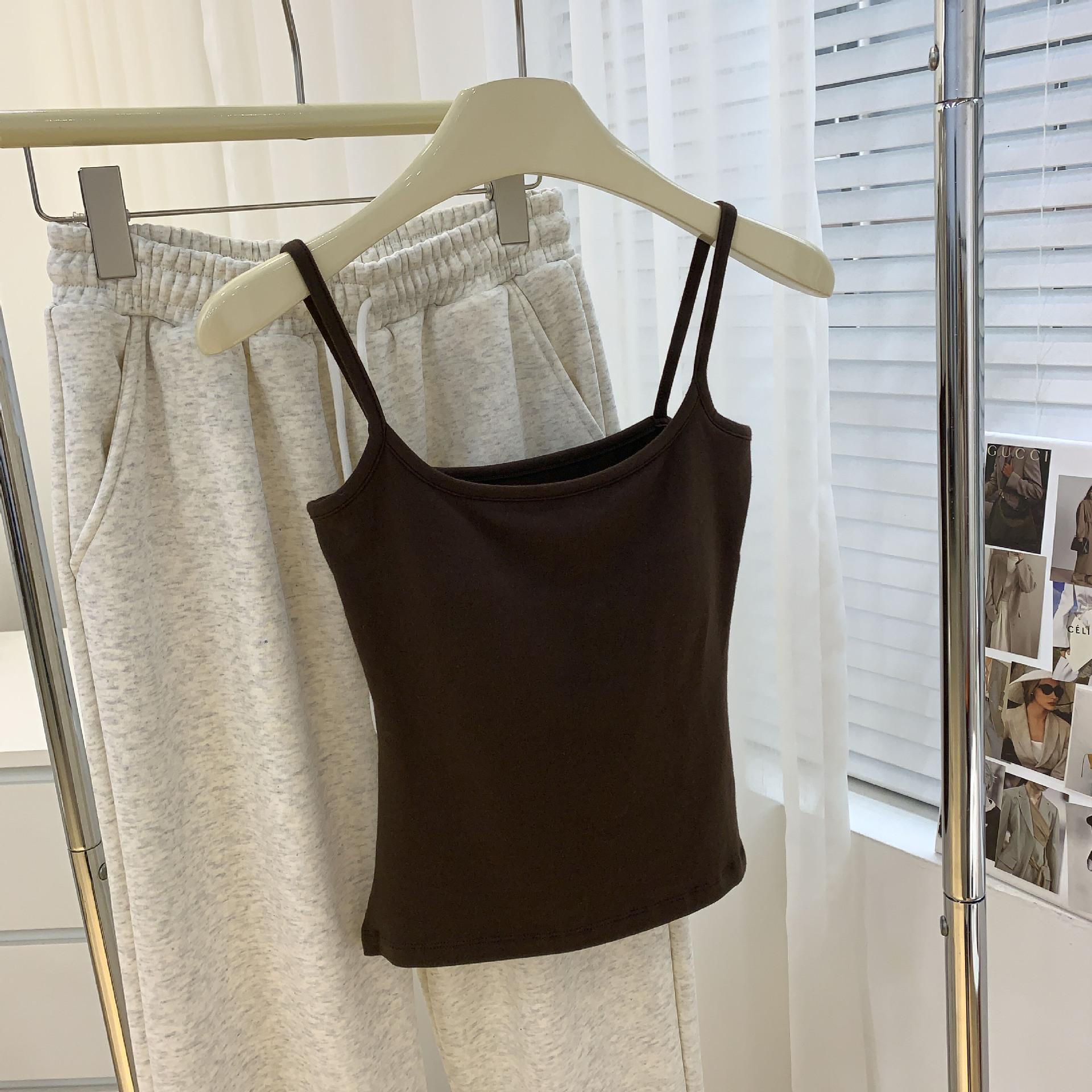 

Майка-топ для женщин с нагрудными вкладышами в качестве основы, фиксированная цельная чашка, нижнее белье L