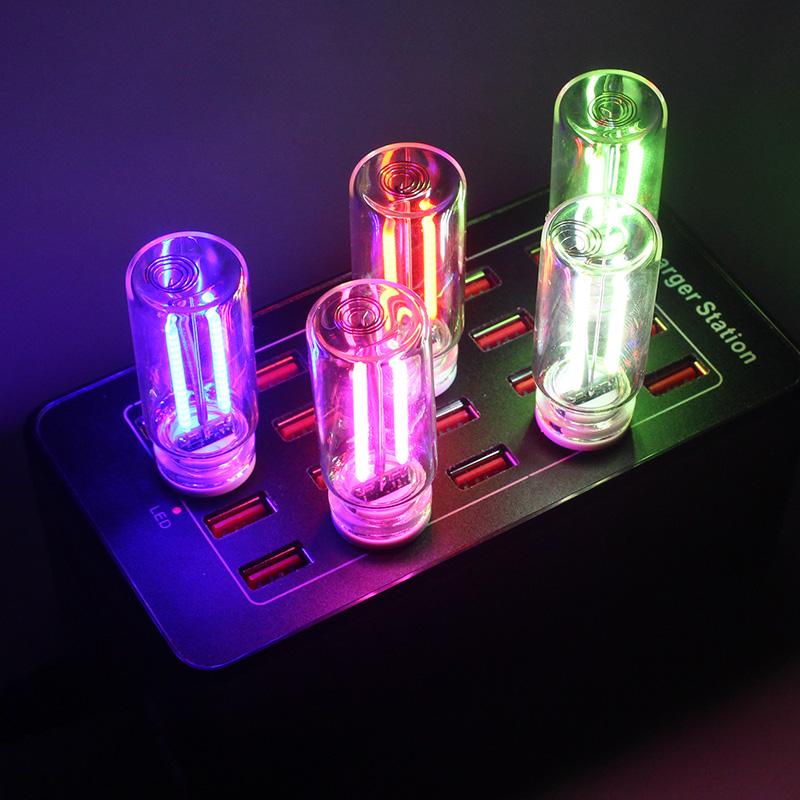 Car Mini USB Plug LED Night Light Touch Control Dimmable Ambient Lights Decorative Atmosphere Lamps for Car Interior Lighting Dome Lights 6