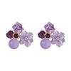 Süße kleine weiße Blume Ohrstecker für Damen Runde Strasssteine Ohrringe Trendiger Süßer Schmuck Geschenk