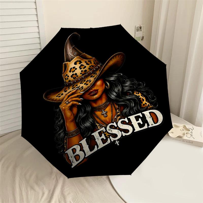 

1PC Cowboy Blessed Umbrella-8-Rib Reinforced, Automatic Open, Lightweight & Durable, Cute Fashion Accessory for Outdoor-F2713