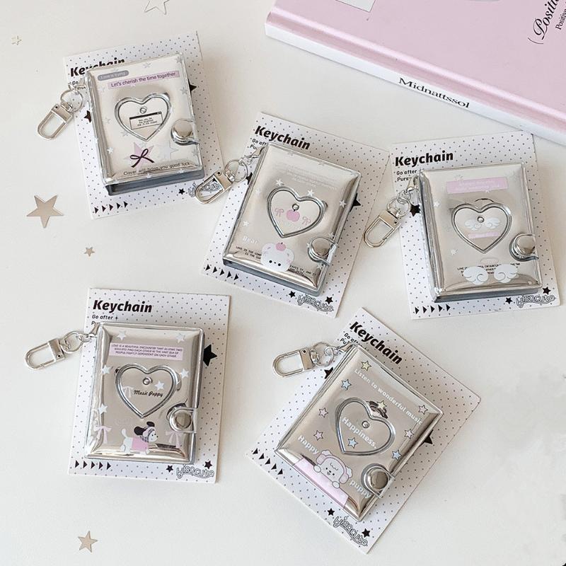 Cute Silver Korean Card Album 2 Inch for Idol Photos Mini Storage Binder for Girls Perfect Collectors Gift