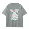 Boys And Girls Casual Loose Easter Print T-Shirt Round Neck Pullover Short Sleeve Top