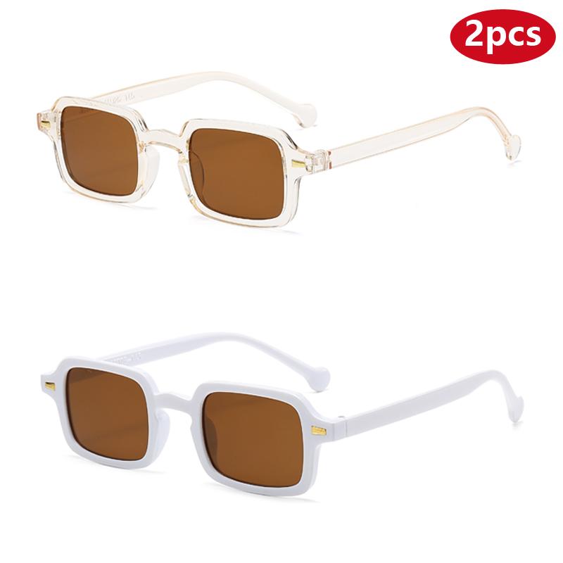 2pcs Classic Small Square Sunglasses Women Vintage Sports Brand Sun Glasses Men Shades Female Fashion Gradient Eyeglasses UV400