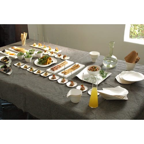 WASARA Long Plates, White, 30cm, 6 Pieces, DM-014R