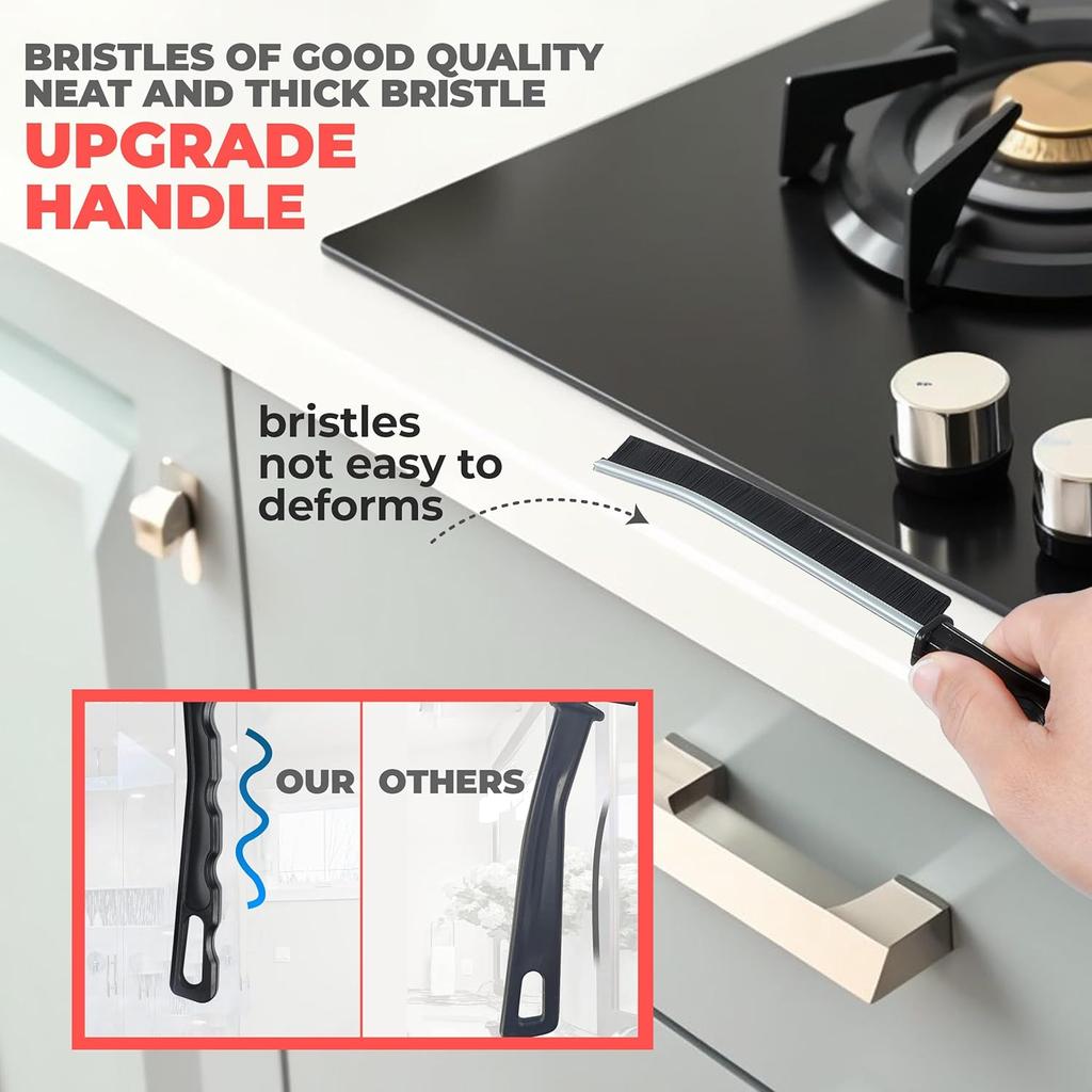 Scurvy Crevice Cleaning Brush, Multi-Purpse Hard Bristle Grout Brush for Cleaning Bathroom, Kitchen, Tiles, Corners, Teapot, Bottle, Tight Spaces &
