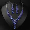 Versatile Crystal Clavicle Necklace Earrings Set Simple Dress Women'S Jewelry