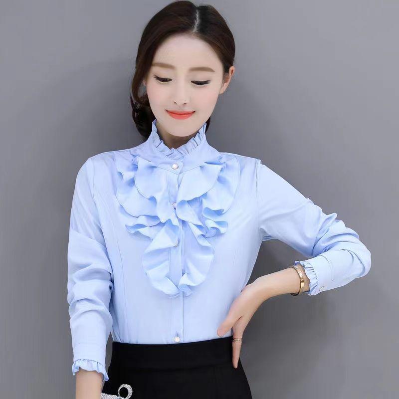 2025 Trendy Women's Slim Fit Ruffle Lace Chiffon Shirt - Versatile Spring/Summer Top