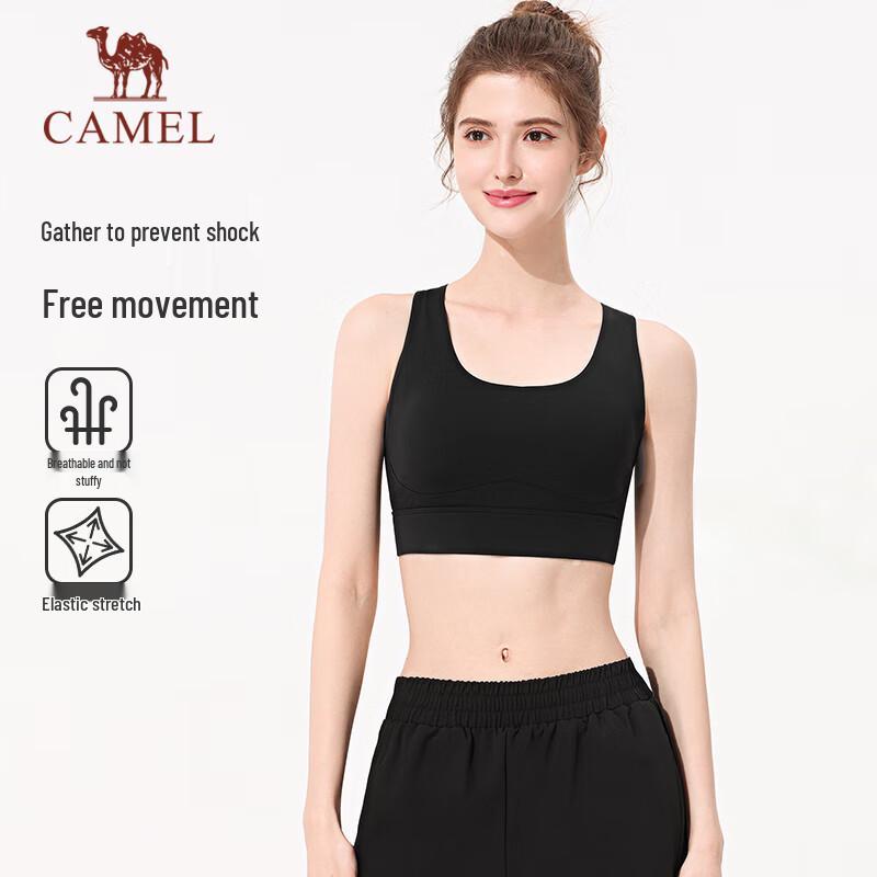 CAMEL Women s Quick-Dry High-Support Sports Bra M
