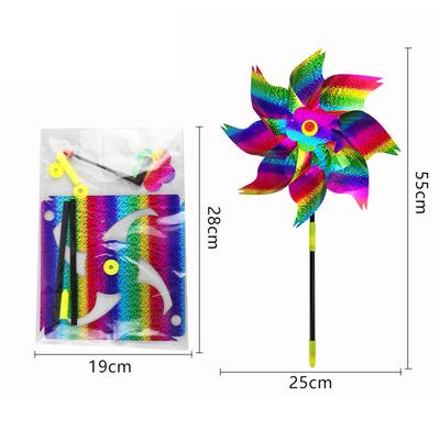 Sparkling Reflective Bird Repeller Pinwheels - Outdoor Wind Spinner Scarecrow for Garden, Lawn, Yard & Farm, Scares Birds Away