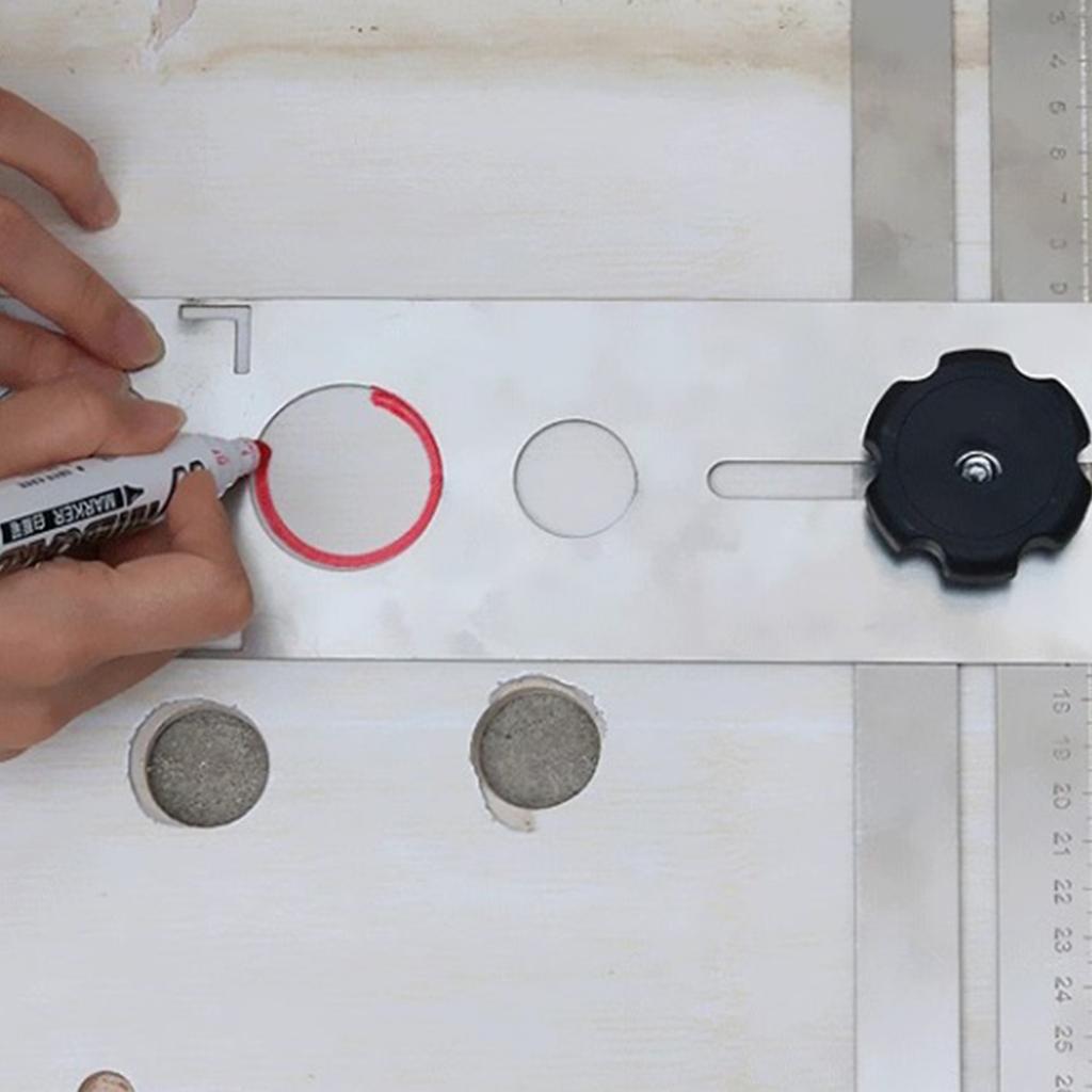 Stainless Steel Tile Hole Locator Adjustable Measuring Tool for Precise Drilling Suitable for Various Tile Materials