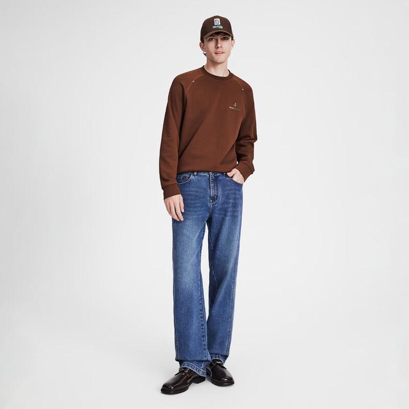 Navigare Men's High-Stretch Loose Fit Micro-Wide Leg Jeans