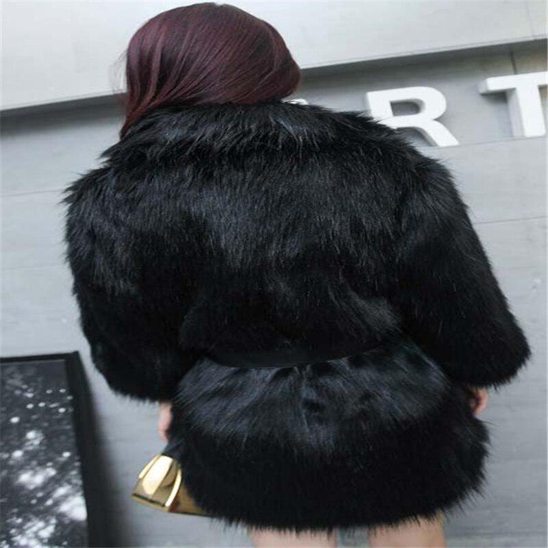 plus size fur jacket black