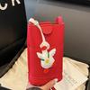 Korean Version Niche 2025 New Casual Messenger Mobile Phone Bag Simple and Fashionable Shoulder Bag Cute Lychee Pattern Women's Bag Tide