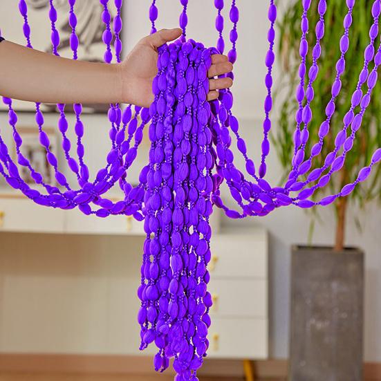 String Door Curtain Soft Balls Tassel Door Curtain Wall Panel Fringe Window Blind Decorative Room Divider for Home Bedroom Living Room Backdrop